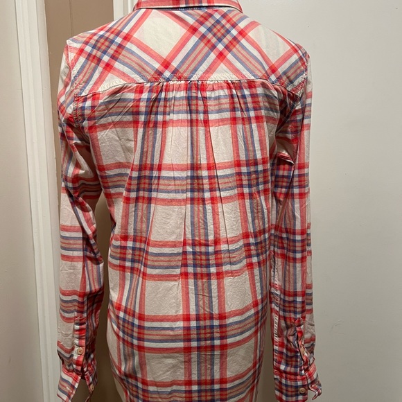 The North Face Womens Button Up Shirt Size Medium Plaid Roll Tab Sleeves - Picture 3 of 6